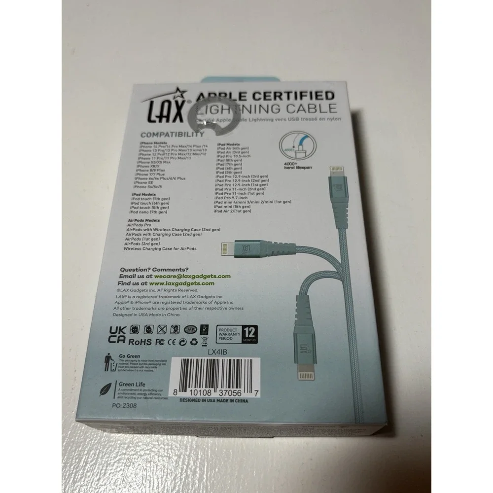 Brand New LAX iPhone/iPad charger lightening cable 4ft